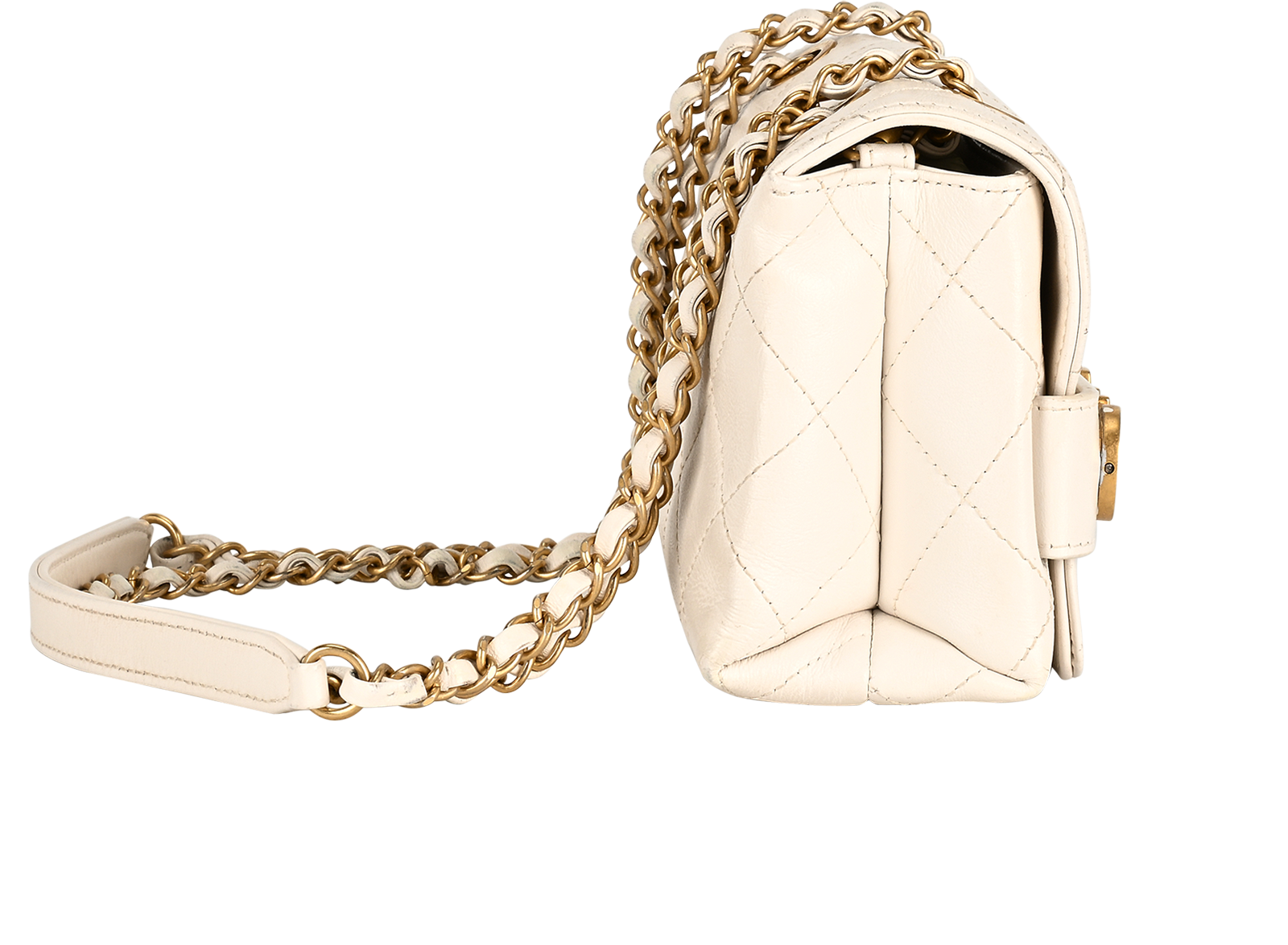 Enchained Flap Crossbody, &pound;2,500, Handbags, White, Leather, Side view